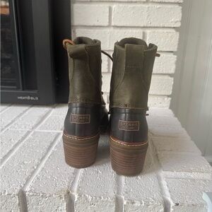 Sperry Women's Lace-Up Olive and Brown Boots
